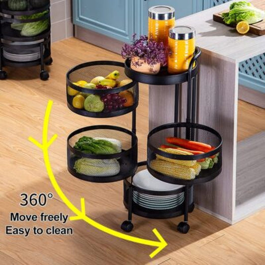 4 LAYER FLOOR STANDING KITCHEN STORAGE RACK