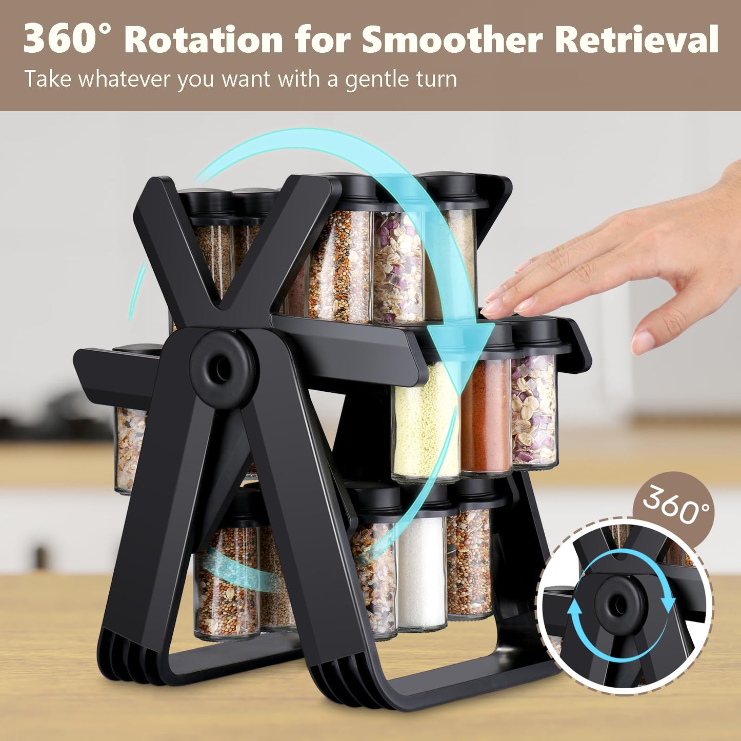 ROTATING SPICE RACK (18 JAR SET)