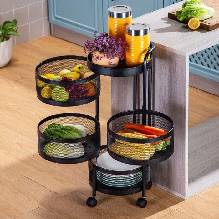 4 LAYER FLOOR STANDING KITCHEN STORAGE RACK