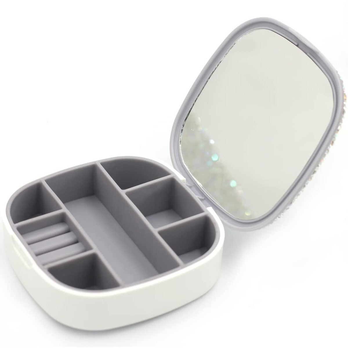 PORTABLE MINI JEWELLERY BOX WITH BUILT-IN MIRROR