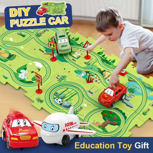 KIDS PUZZLE ROAD TRACK TOY SET (25 PCs)