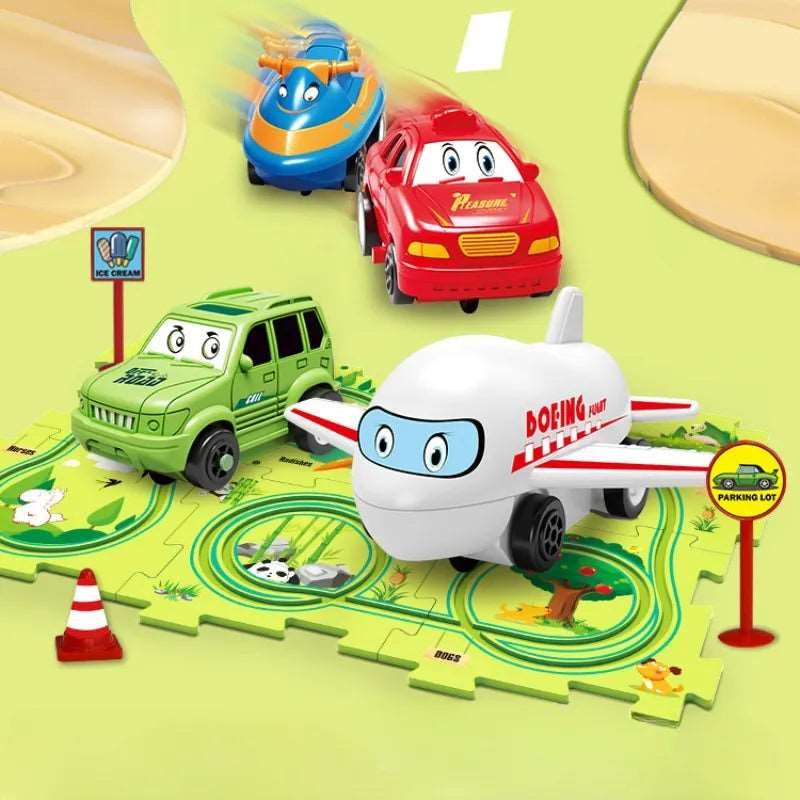 KIDS PUZZLE ROAD TRACK TOY SET (25 PCs)
