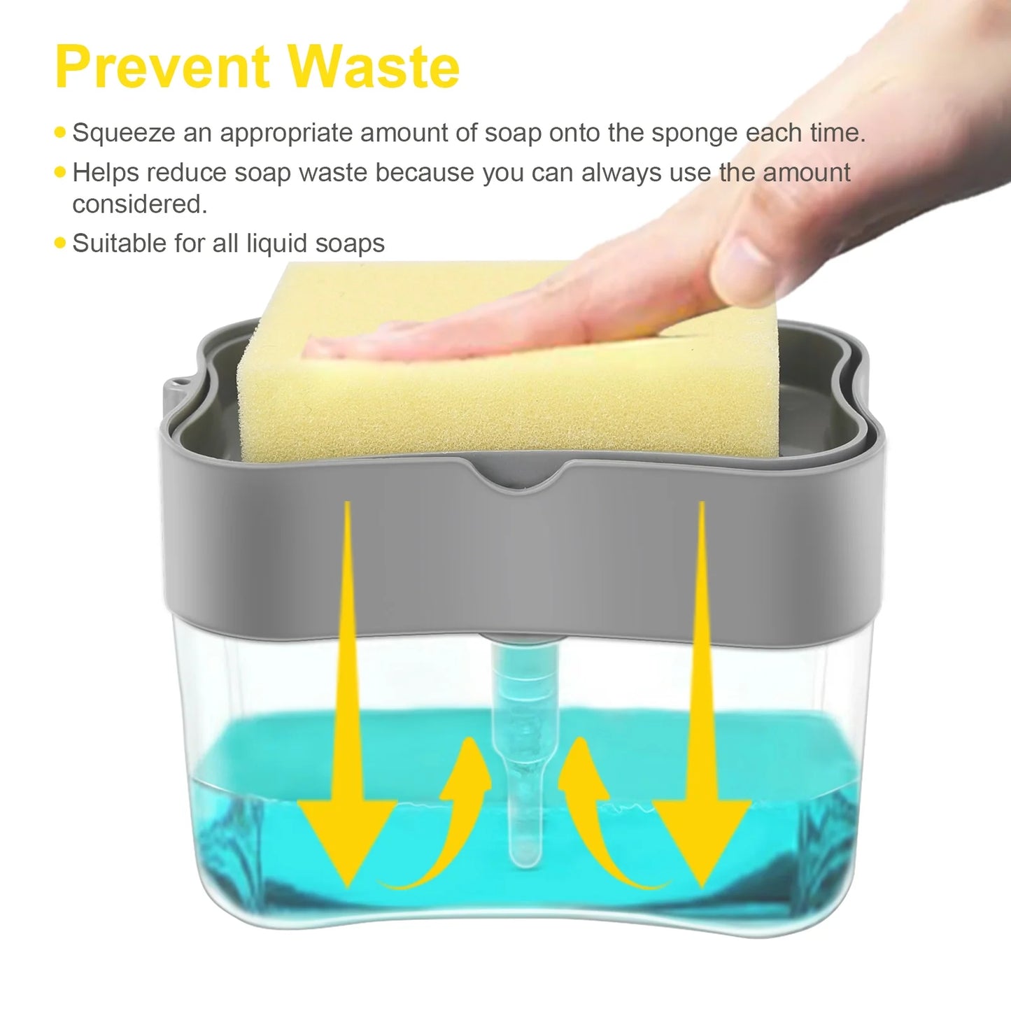 SOAP PUMP DISPENSER AND SPONGE CADDY (2-in 1)