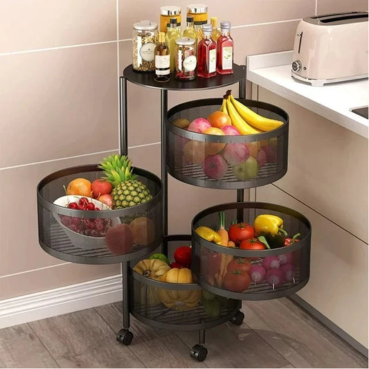 4 LAYER FLOOR STANDING KITCHEN STORAGE RACK
