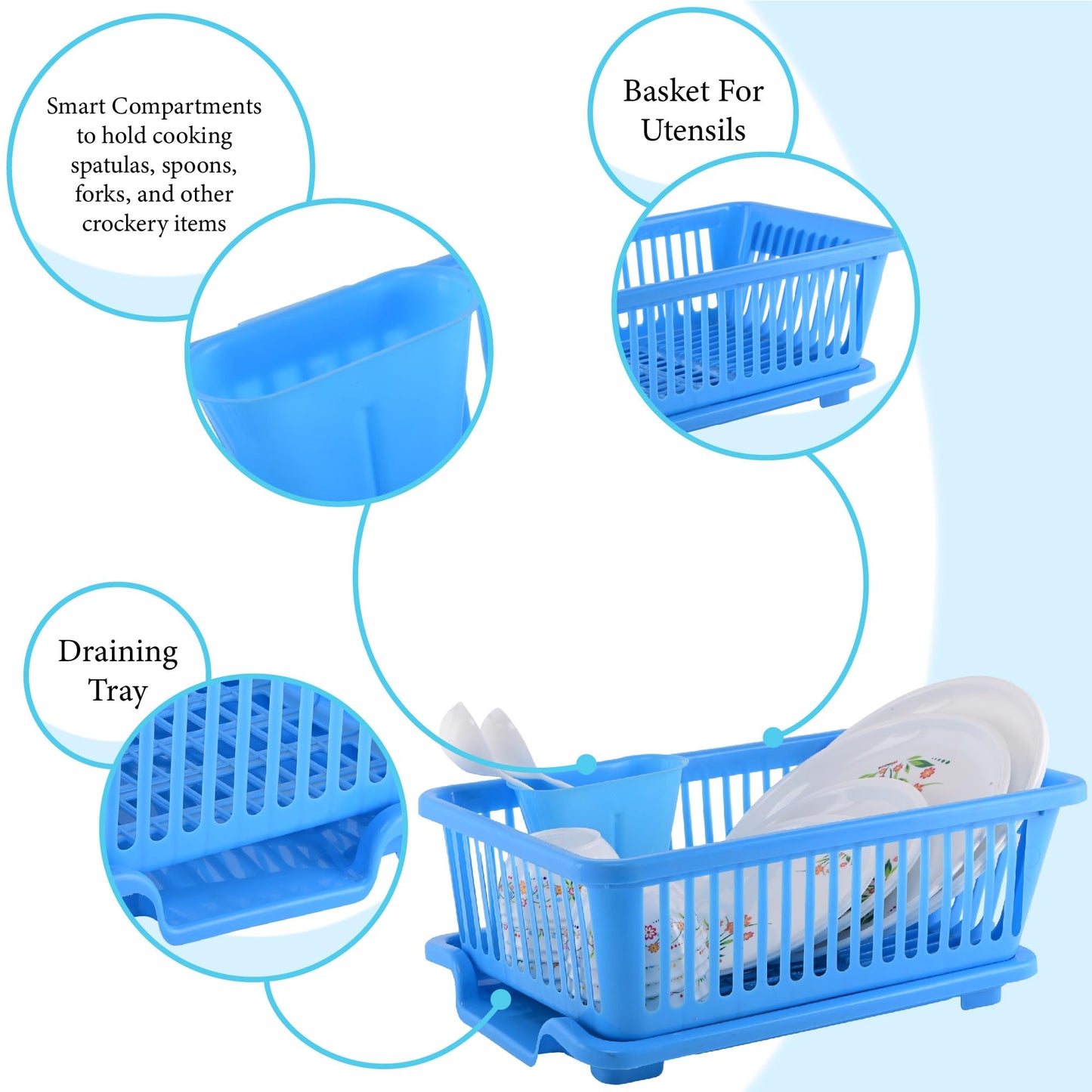 DURABLE PLASTIC KITCHEN RACK(3-in-1)