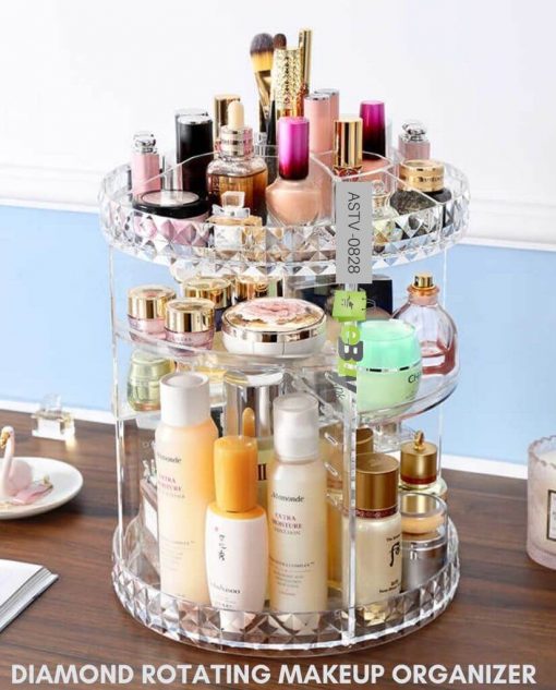 COSMETIC ORGANIZER (360 ROTATING DIAMOND DESIGN)