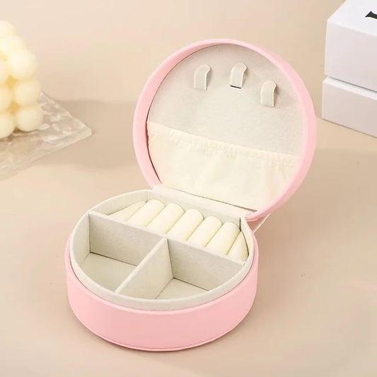 STYLISH LEATHER JEWELLERY ROUND BOX