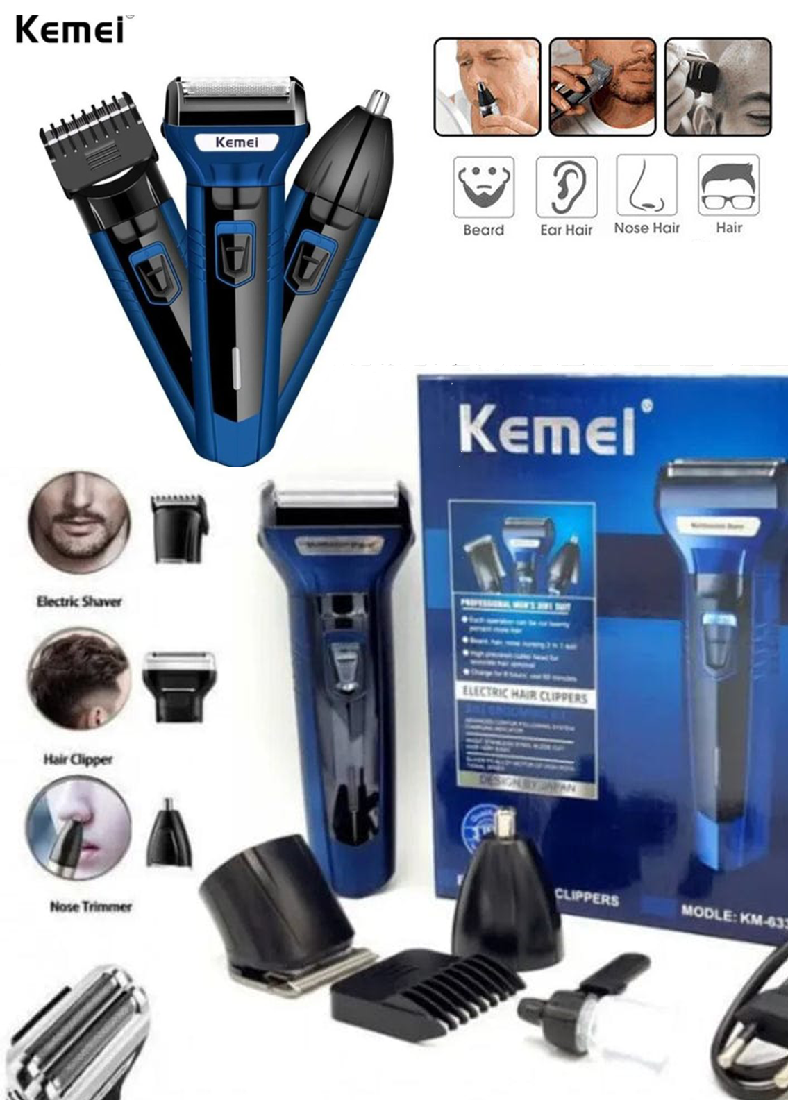 SHAVING AND SUPER GROOMING KIT (3IN1)