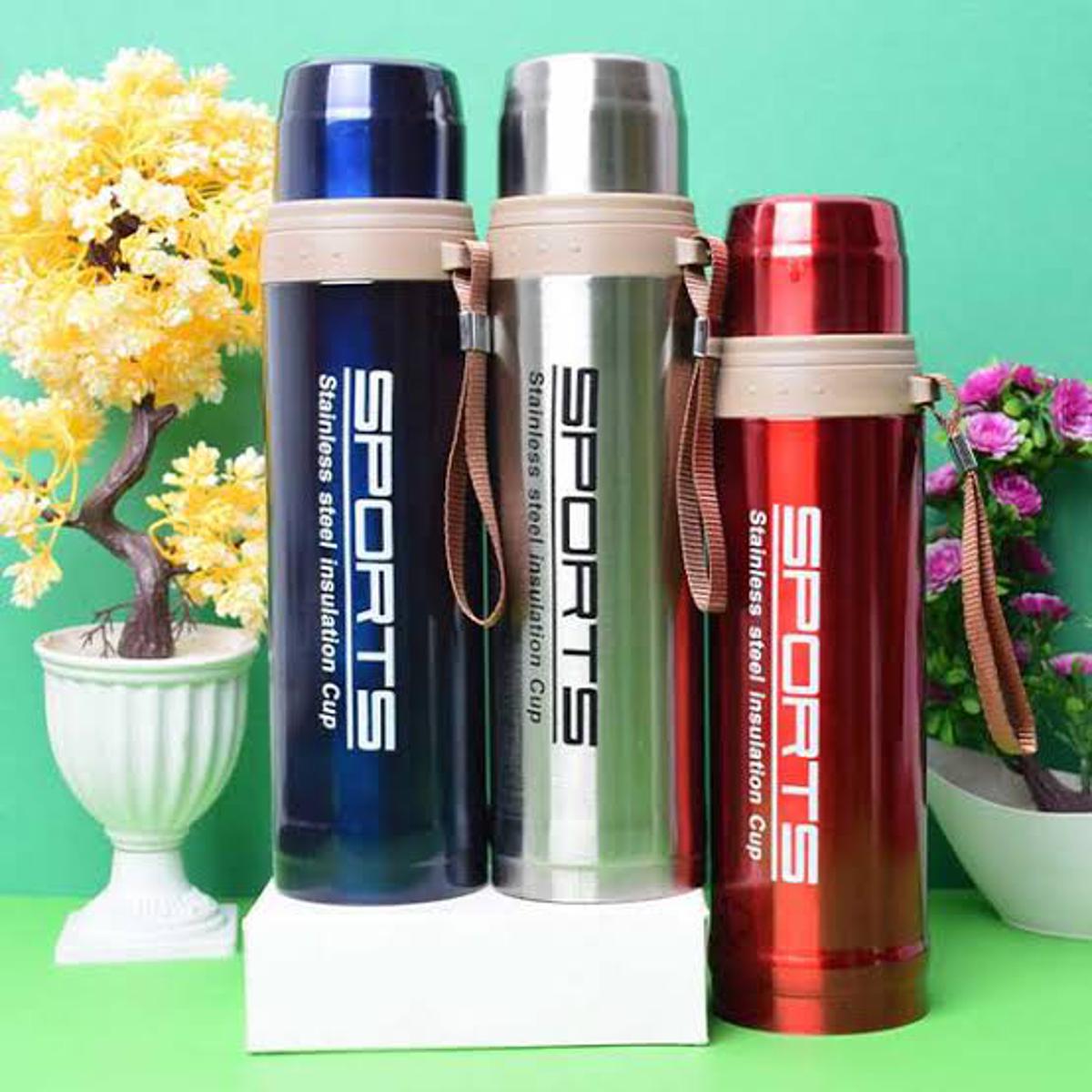 SPORTS WATER BOTTLE (Stainless Steel With Cups)