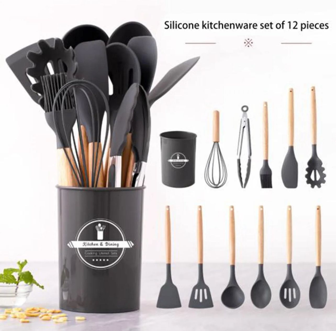 SILICON UTENCIL KITCHEN WARE SET (12PCS)