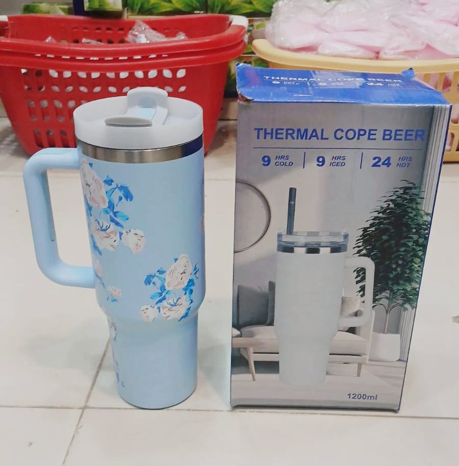 STAINLESS STEEL TUMBLER WITH STEEL STRAW