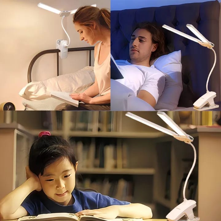 FLEXIBLE DOUBLE HEAD LED CLIP DESK LAMP