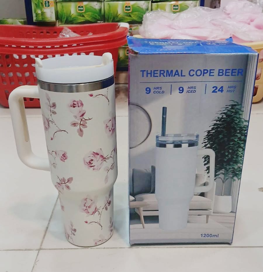 STAINLESS STEEL TUMBLER WITH STEEL STRAW