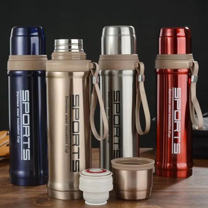 SPORTS WATER BOTTLE (Stainless Steel With Cups)