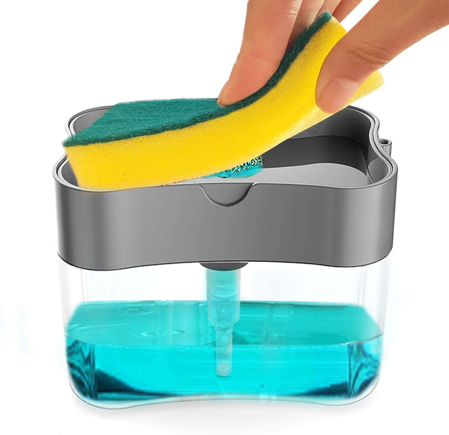 SOAP PUMP DISPENSER AND SPONGE CADDY (2-in 1)