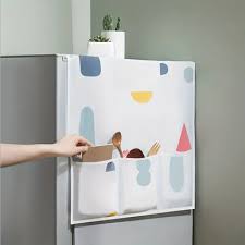 DUST PROOF FRIDGE COVER WITH STORAGE POCKETS
